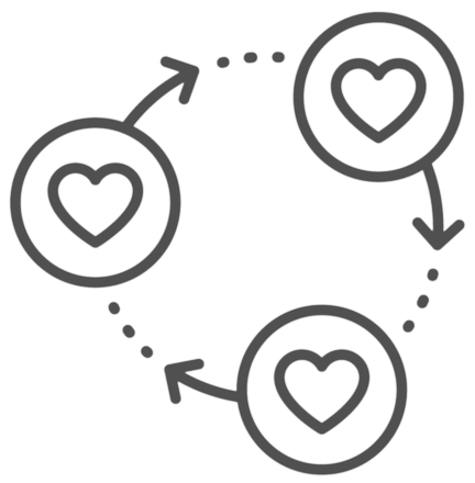 love in circle icon